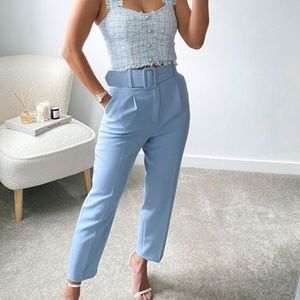 ZARA PANTS WITH FABRIC-COVERED BELT
BLUE
